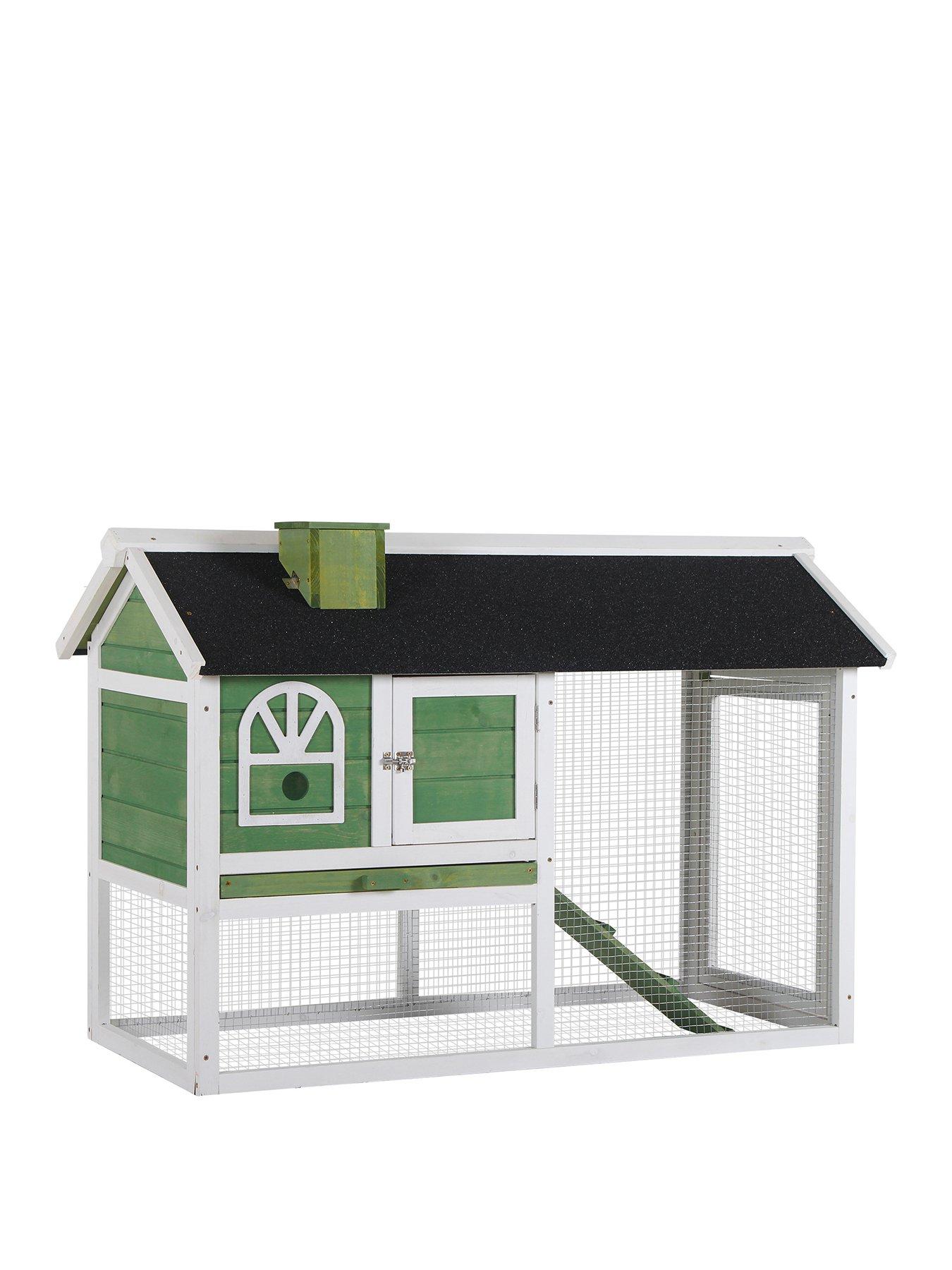 PawHut Rabbit Hutch Wood Very