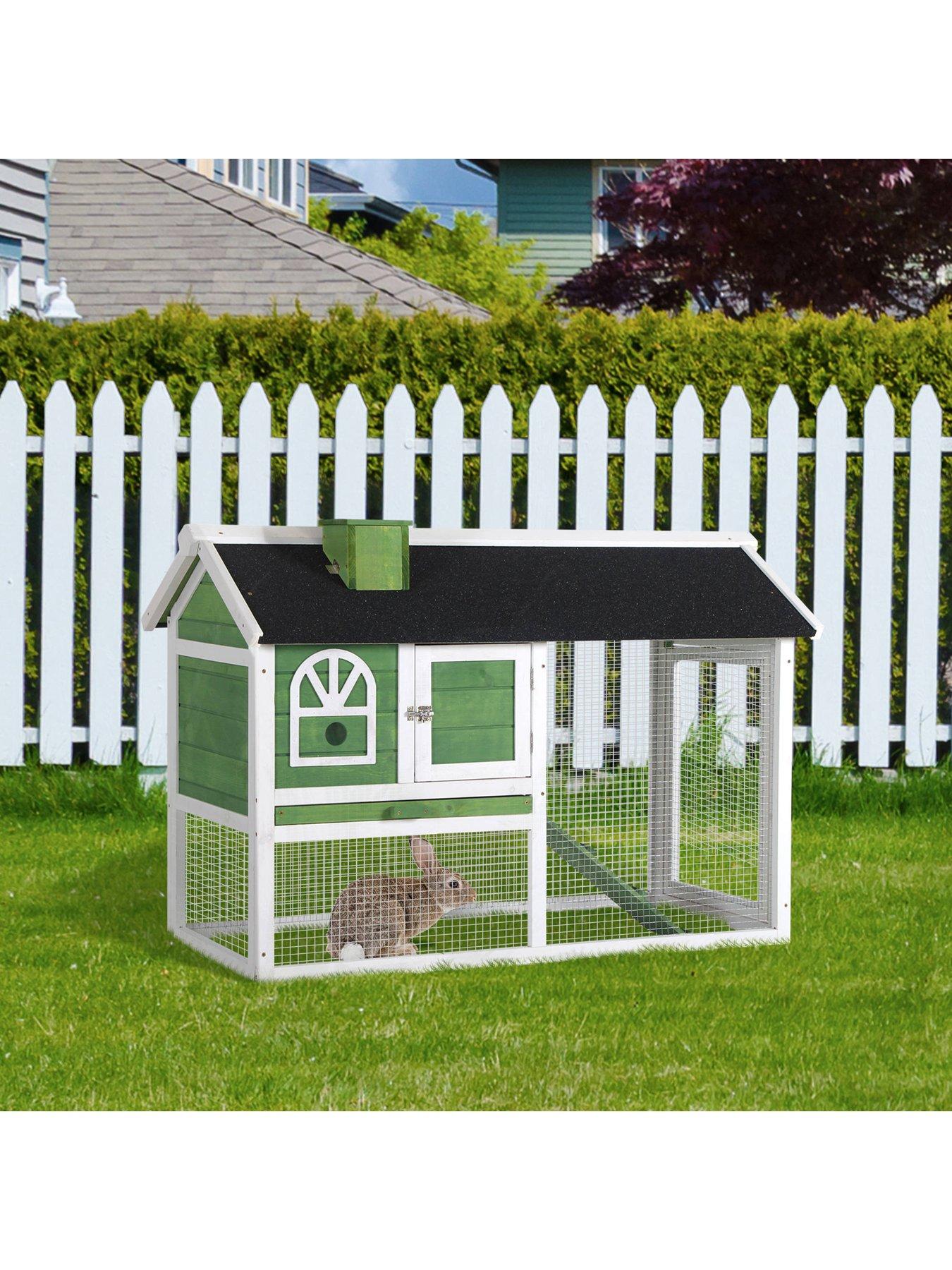 Image 2 of 6 of PawHut Rabbit Hutch Wood