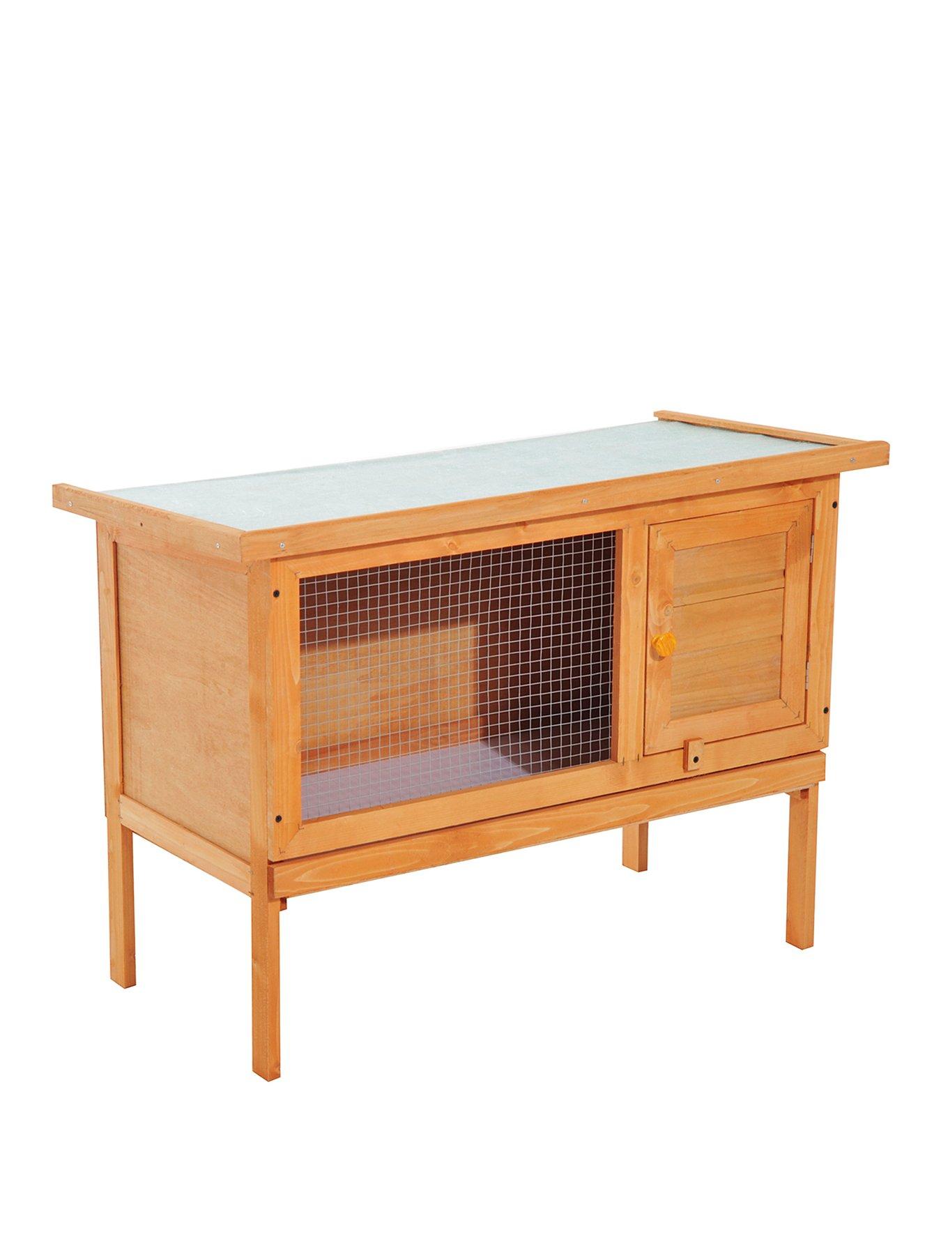 Product photograph of Pawhut Rabbit Hutch 90lx45wx65h from very.co.uk