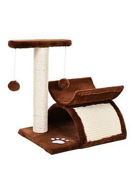 Product photograph of Pawhut Plush Cat Tree 40lx30wx43hcm from very.co.uk