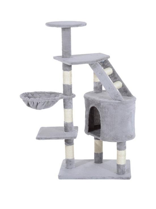 front image of pawhut-125cm-cat-scratching-tower