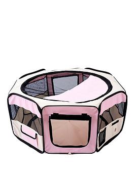 Product photograph of Pawhut Fabric Pet Dog Playpen 37 X 37 X 95cm from very.co.uk