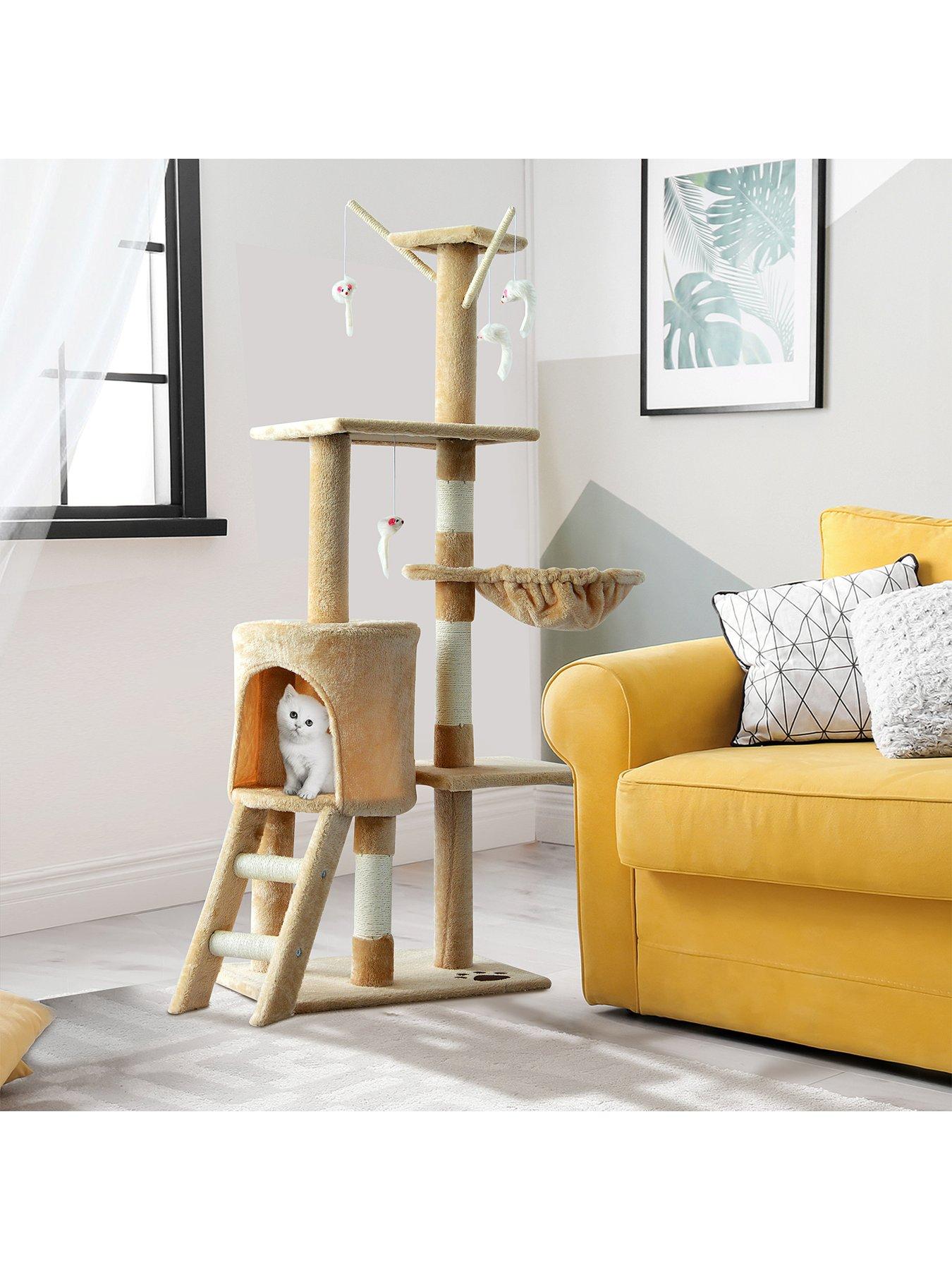 Image 2 of 6 of PawHut Cat Tree House, 131H cm