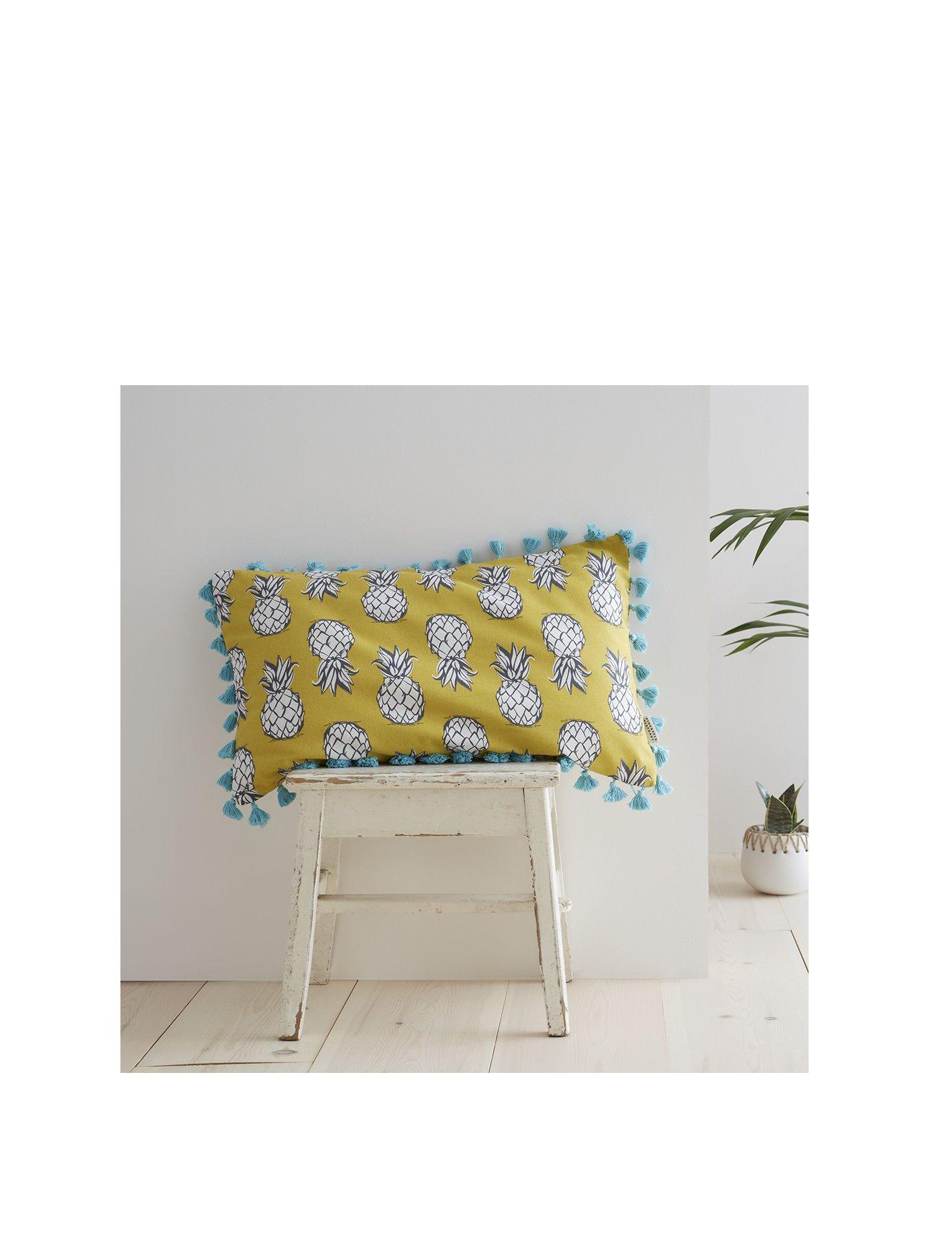 Product photograph of Pineapple Elephant Tupi Pineapple Tassel Cushion 40x60cm from very.co.uk
