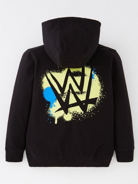 wwe-half-zip-hoodie-with-back-print-black