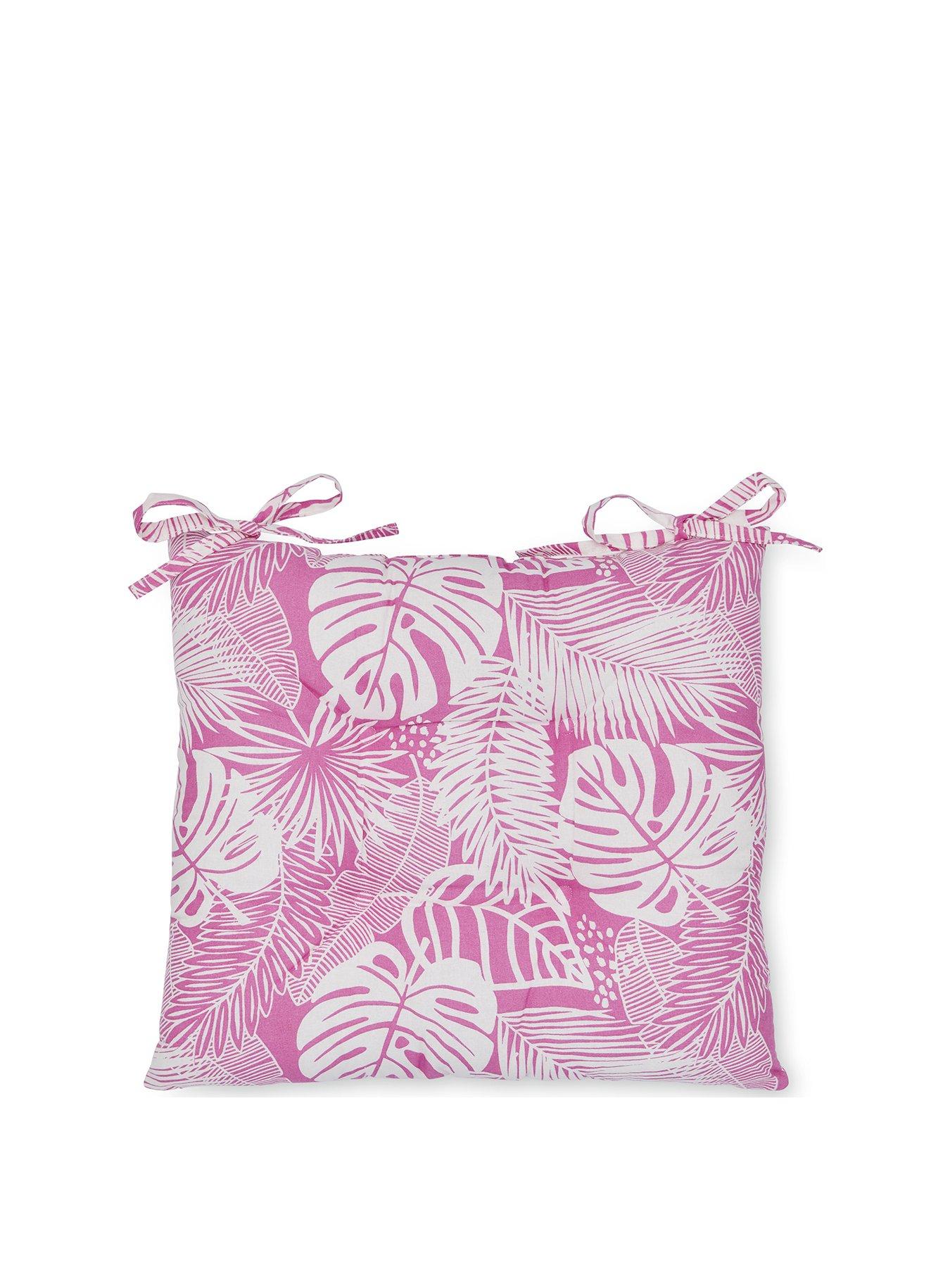 Product photograph of Catherine Lansfield Tropical Birds Indoor Outdoor Pack Of 2 Seat Pads Hot Pink from very.co.uk