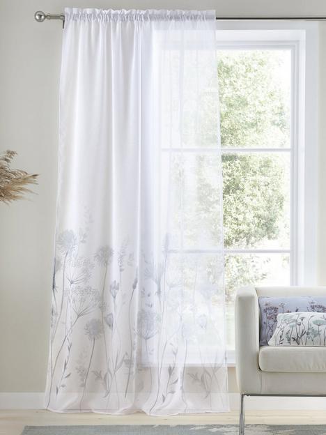 catherine-lansfield-meadowsweet-floral-tab-topnbspvoile-curtain-panel-white