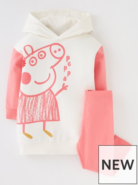 peppa-pig-girls-peppa-pig-2-piece-hoodie-dress-and-legging-set-pink