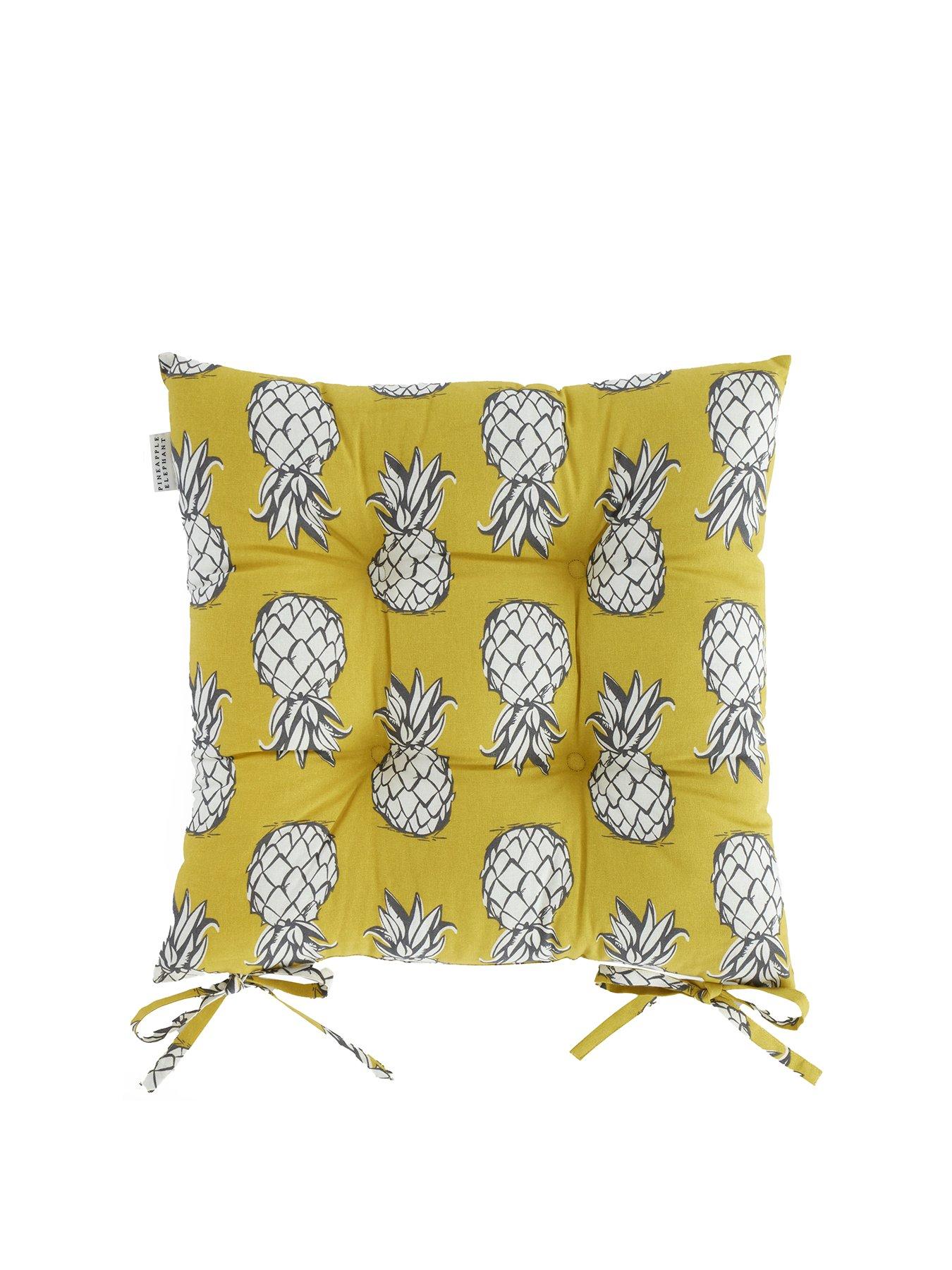 Product photograph of Pineapple Elephant Tupi Pineapple Pack Of 2 Seat Pads Ochre from very.co.uk