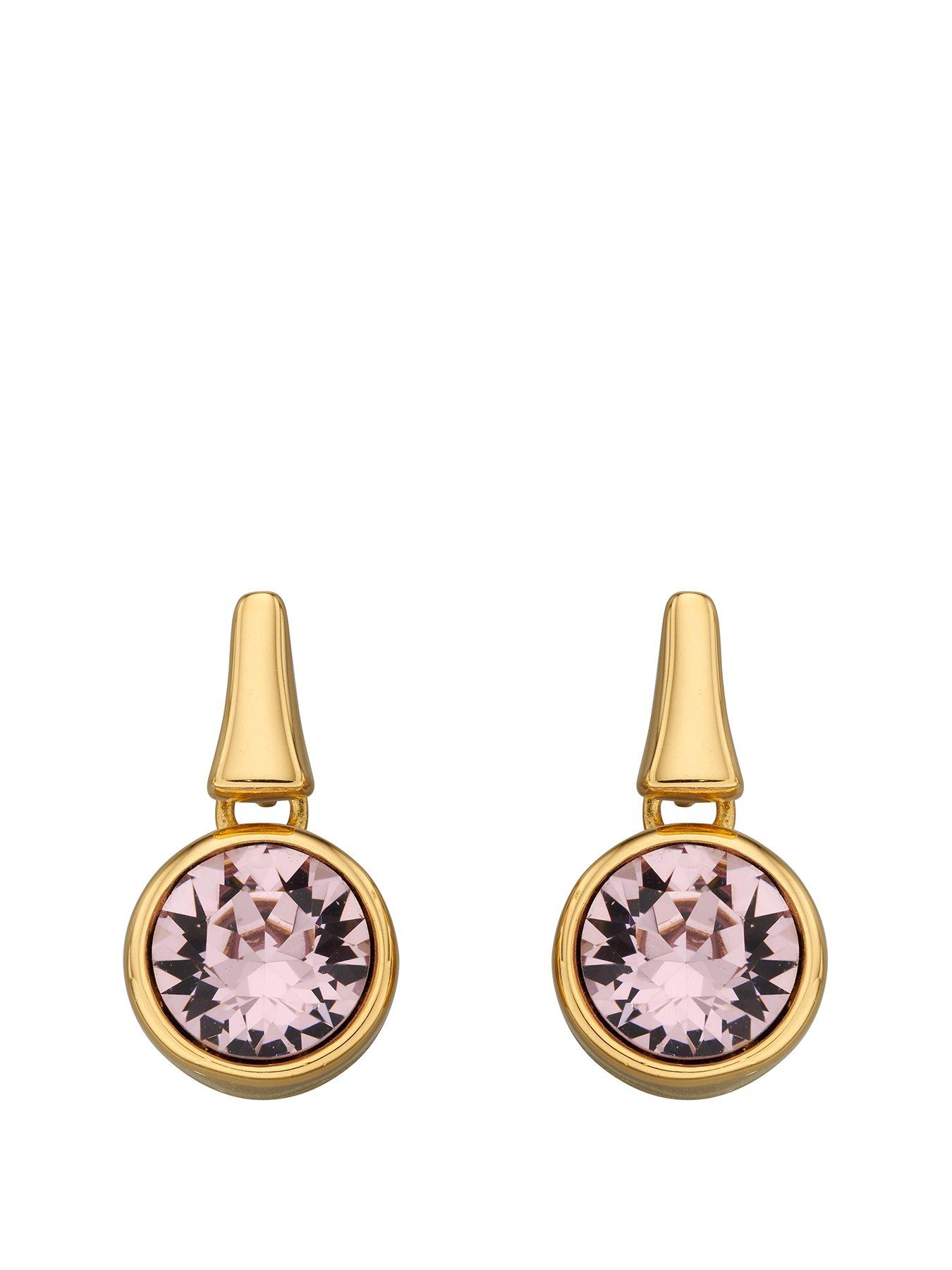 Jewellery & watches Gold Plated Amethyst Crystal Stud Earrings