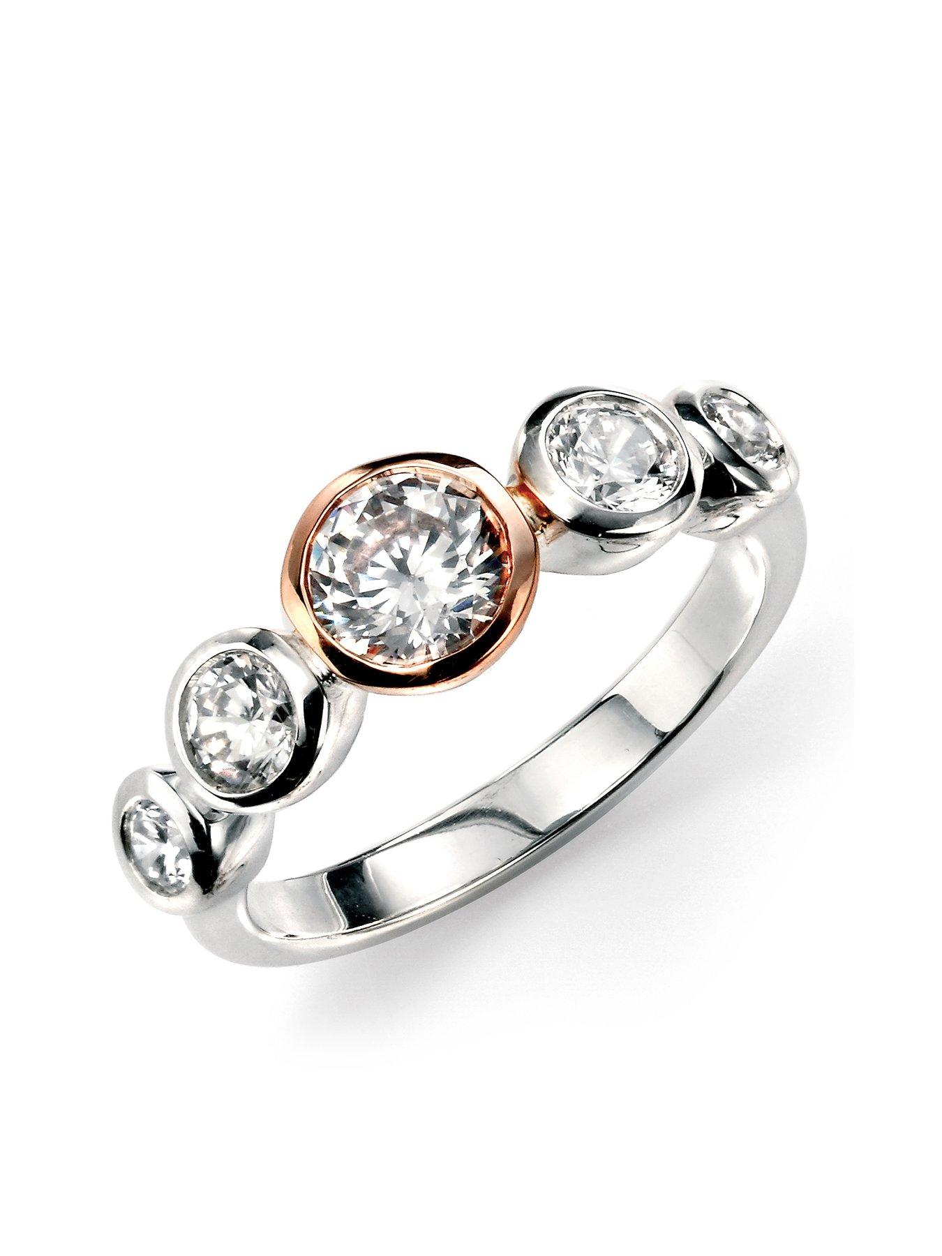  Rose Gold Plated Multi Cubic Zirconia Ring