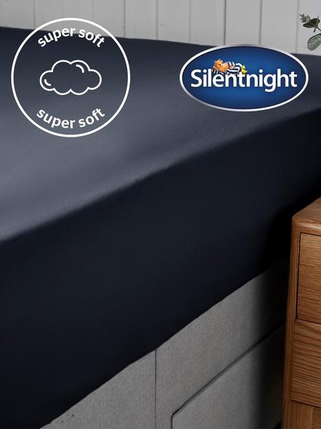 silentnight-supersoft-plain-dye-28-cm-fitted-sheetnbsp--navy