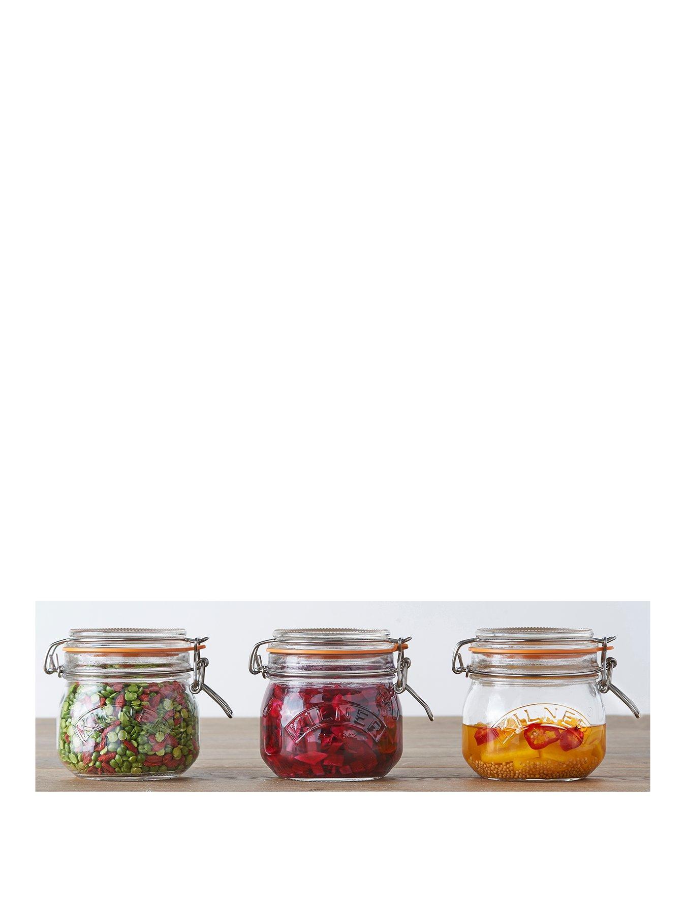 KILNER Set Of 3 Clip Top Round Jars