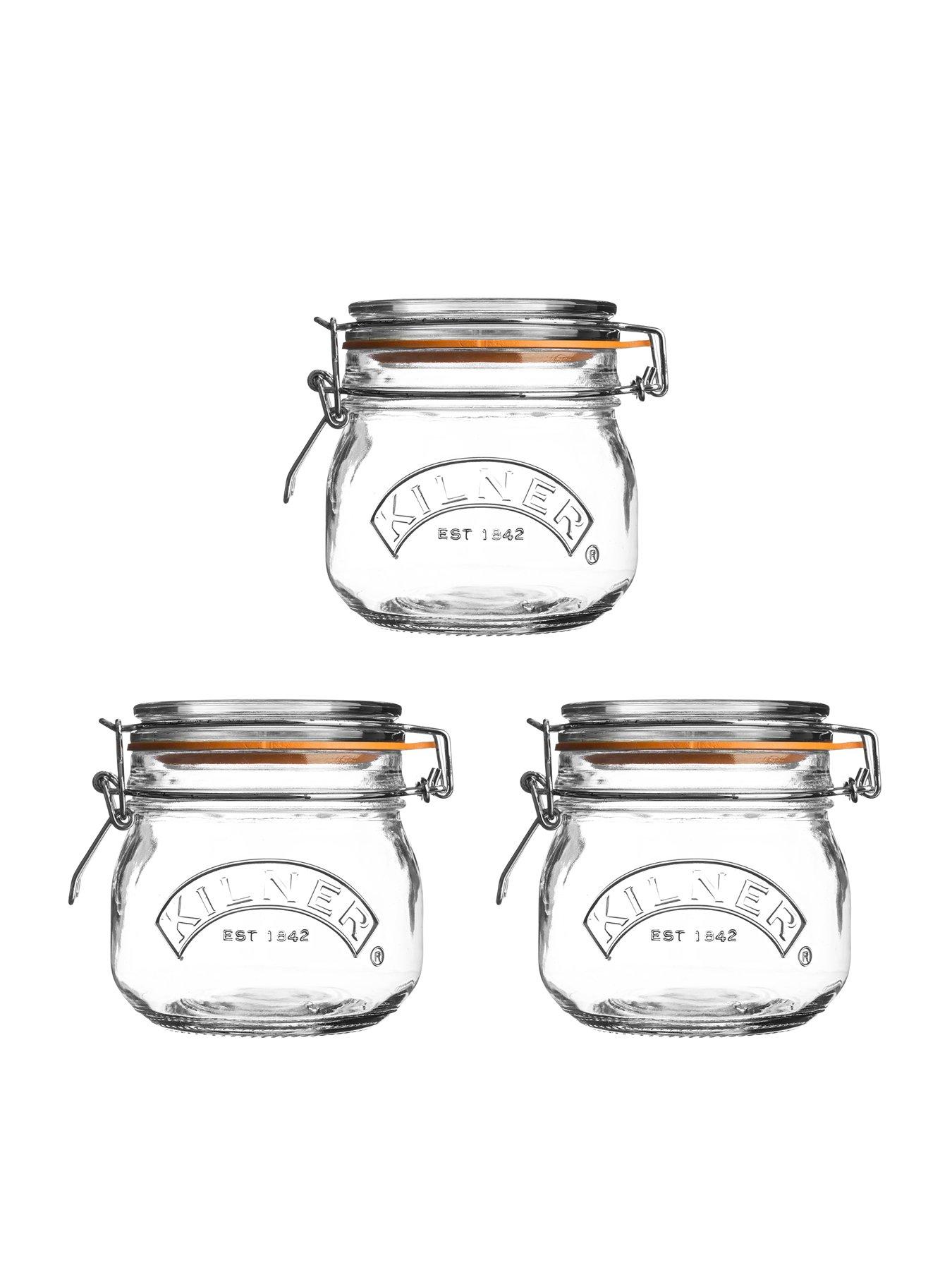 Image 2 of 6 of KILNER Set Of 3 Clip Top Round Jars