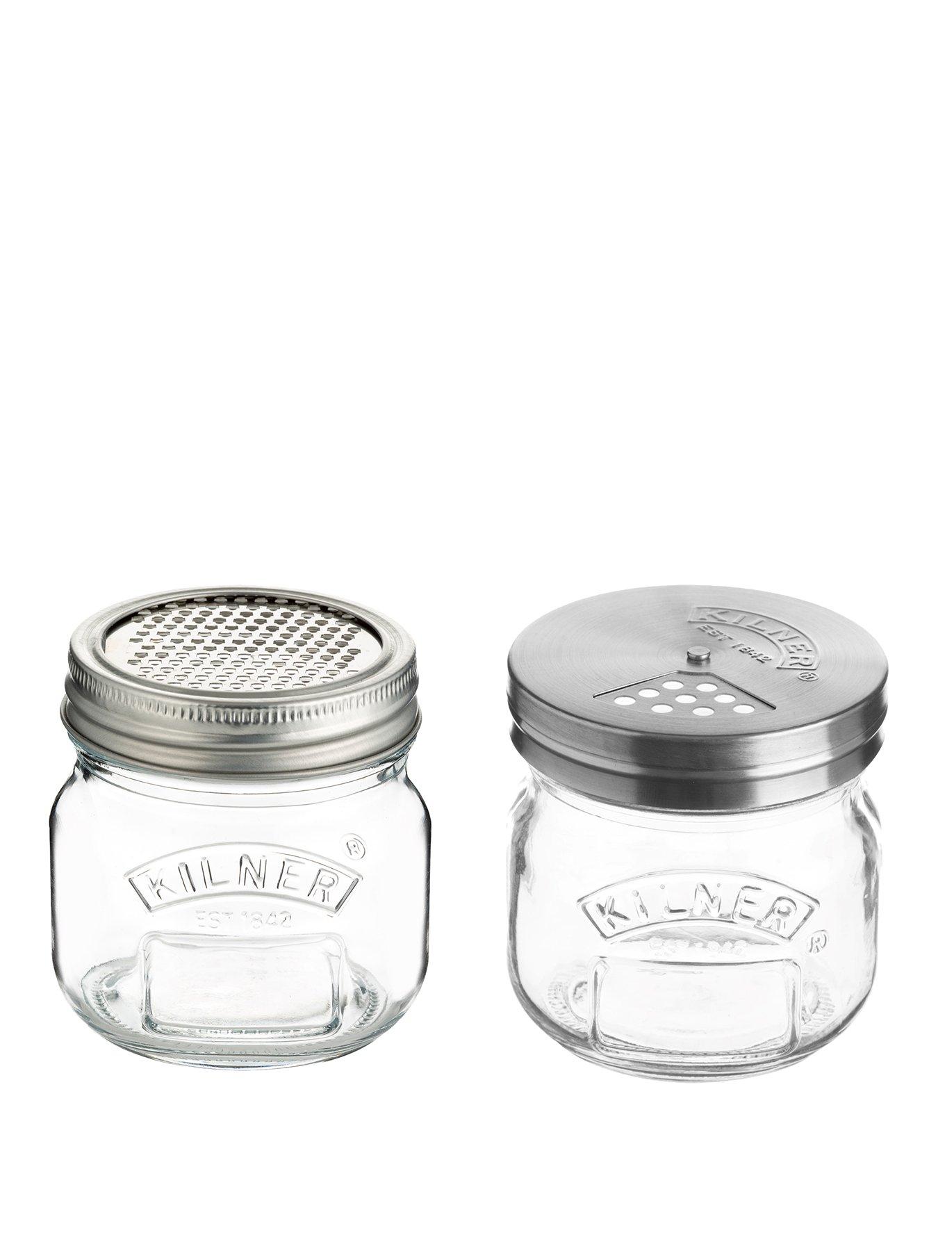 Product photograph of Kilner Set Of 2 Jars - Fine Grater Shaker Jar from very.co.uk