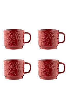 Product photograph of Mason Cash In The Forest Red Mugs Ndash Set Of 4 from very.co.uk