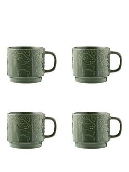 Product photograph of Mason Cash In The Forest Green Mugs Ndash Set Of 4 from very.co.uk