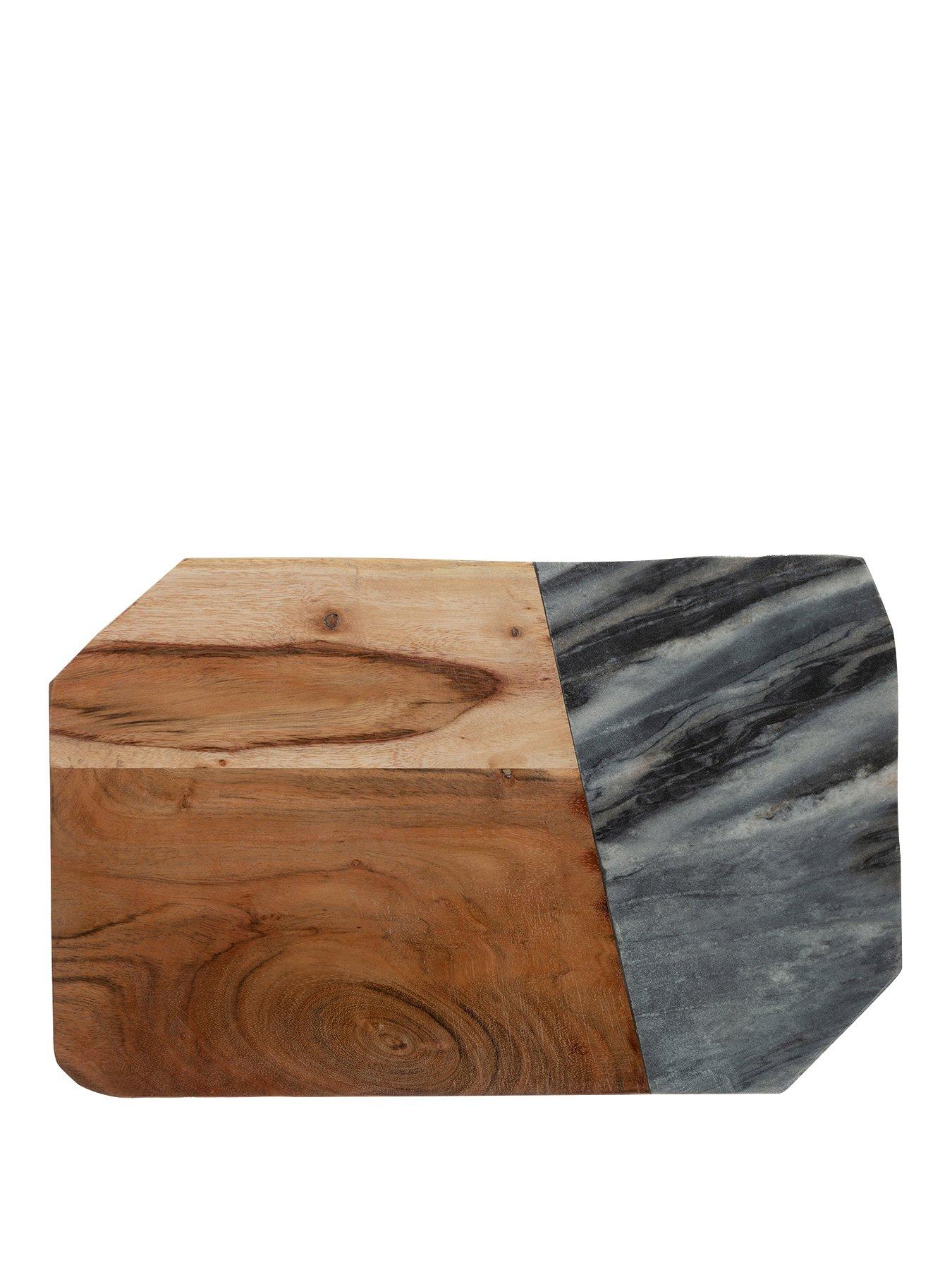 Product photograph of Typhoon Elements Marble Acacia Rectangular Board from very.co.uk