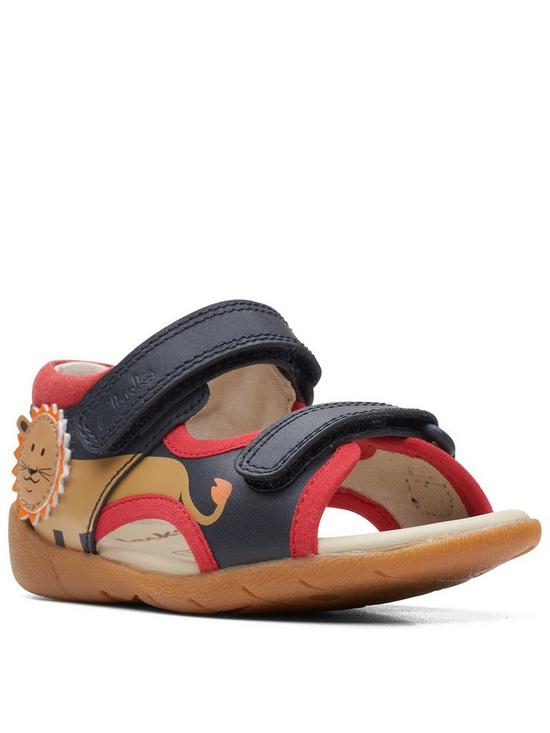 front image of clarks-toddler-zora-jungle-sandal