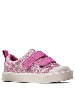 clarks toddler city bright canvas plimsoll
