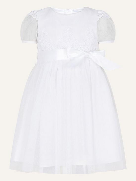 front image of monsoon-baby-girls-nordic-lace-christening-dress-white