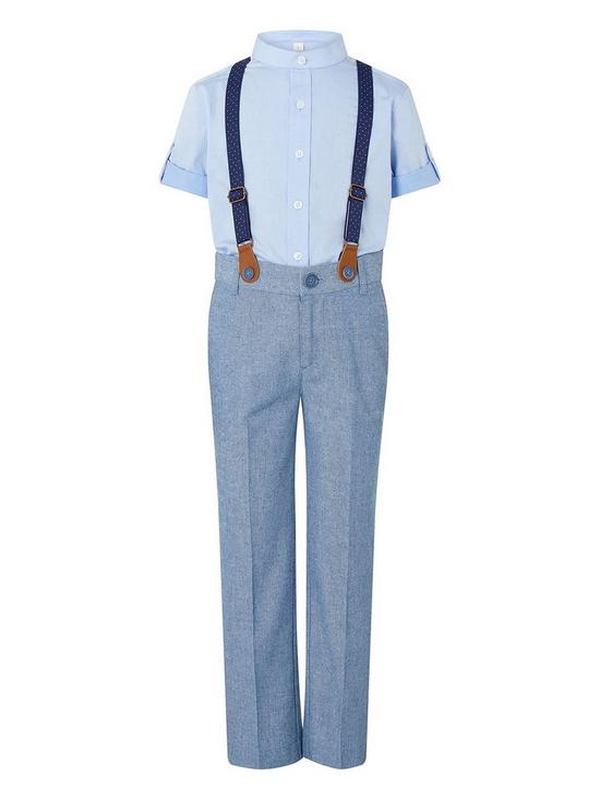 front image of monsoon-boys-nathan-3-piece-suit-blue