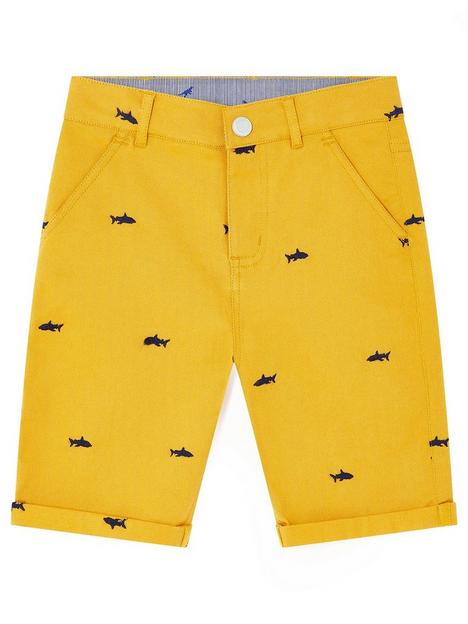 monsoon-boys-shark-embroidered-shorts-mustard