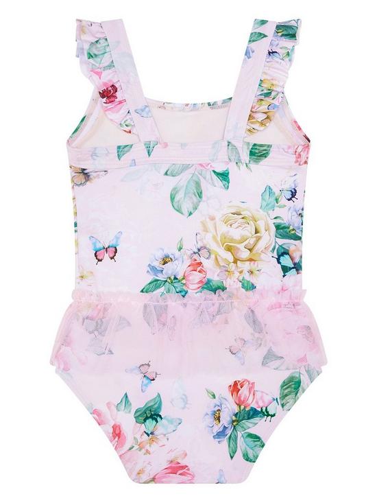 back image of monsoon-baby-girls-floral-print-mesh-skirt-swimsuit-set-pink