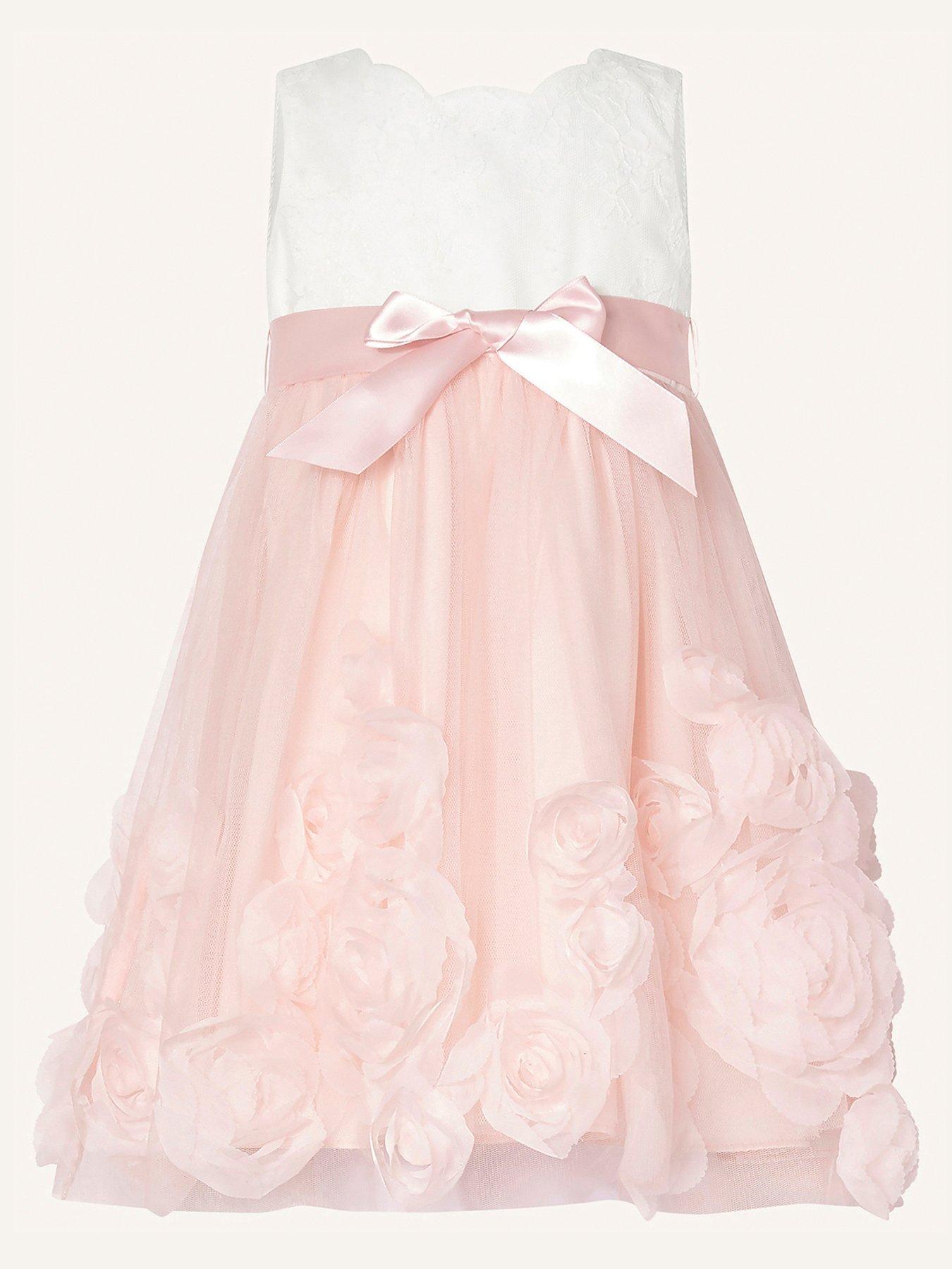 Occasion & wear Baby Girls Florence 3d Roses Dress - Pink