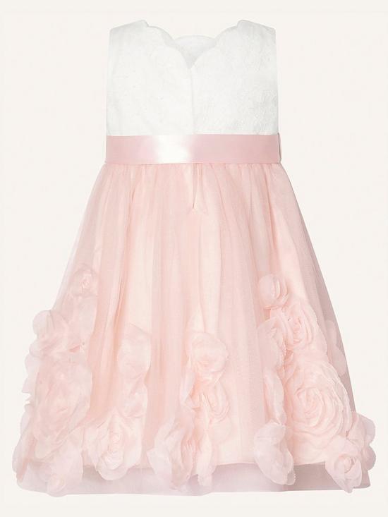 back image of monsoon-baby-girls-florence-3d-roses-dress-pink