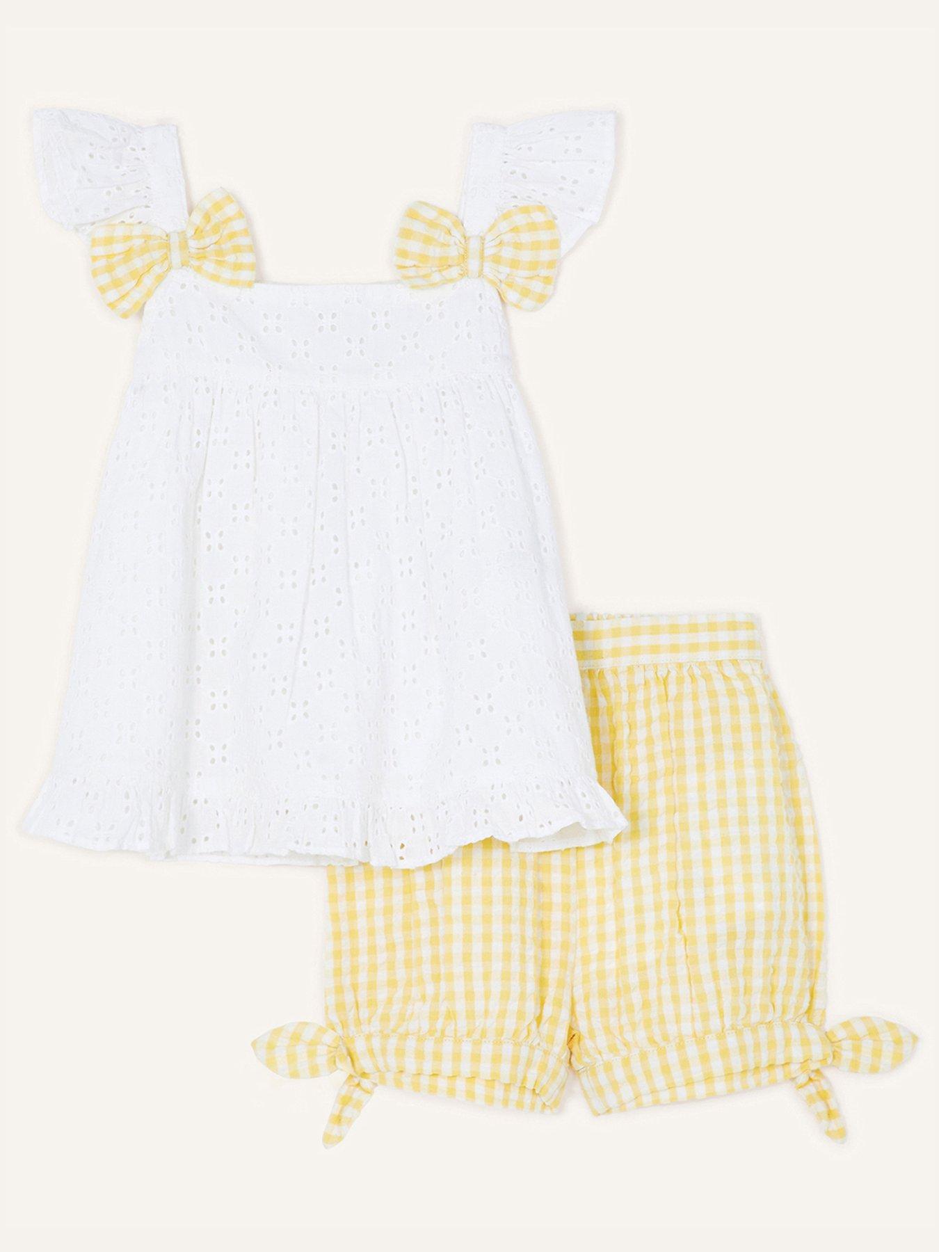 Kids Baby Girls Broderie Set - Yellow
