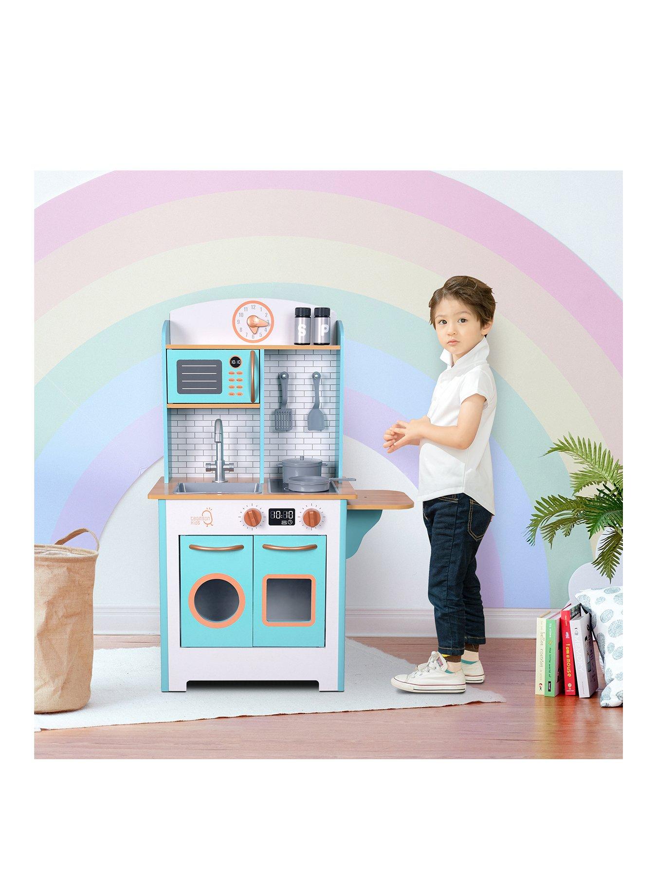undefined Little Chef Santos Retro Play Kitchen - Petrol/wood
