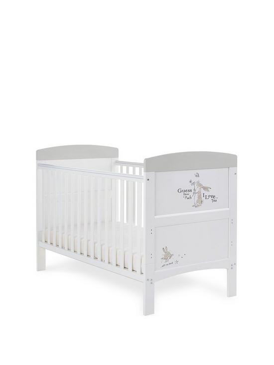 front image of obaby-guess-how-much-i-love-you-cot-bed--scribbles