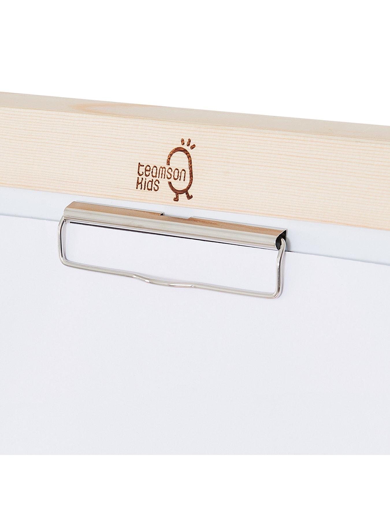 Cavalletto Per Bambini Teamson Kids Van Gogh - Legno E Blu, Lavagna Bianca E Nera, Altezza Regolabile 110-130 Cm, Con Rotolo Di Carta E Accessori