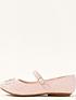  image of monsoon-girls-shimmer-diamante-heart-ballerina-shoes-pink