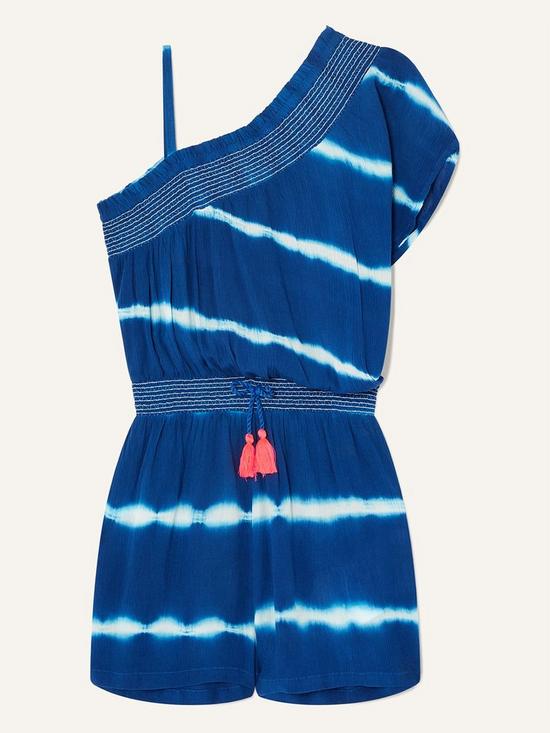 front image of monsoon-girls-sew-storm-tie-dye-playsuit-blue