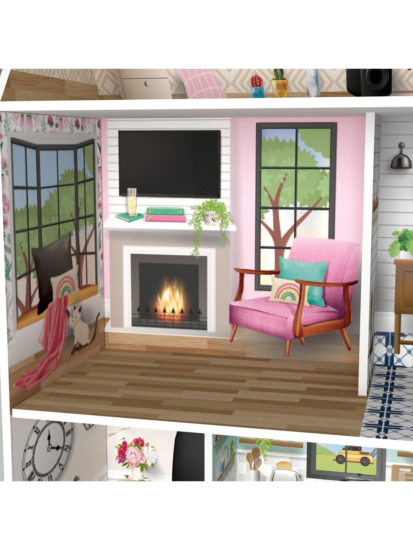 Image 5 of 6 of Teamson Kids Olivia's Little World - Dreamland 3 Side Open Farmhouse Doll House