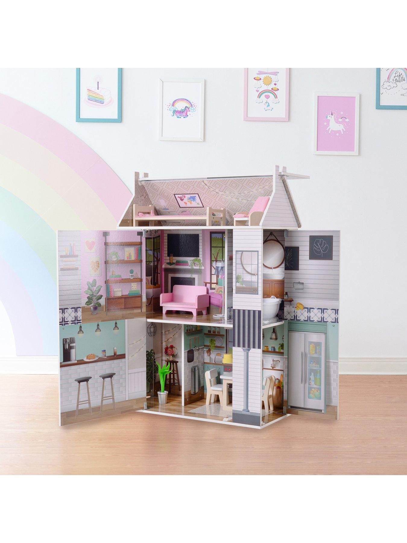 Teamson Kids Olivia's Little World - Dreamland 3 side open Farmhouse Doll  House