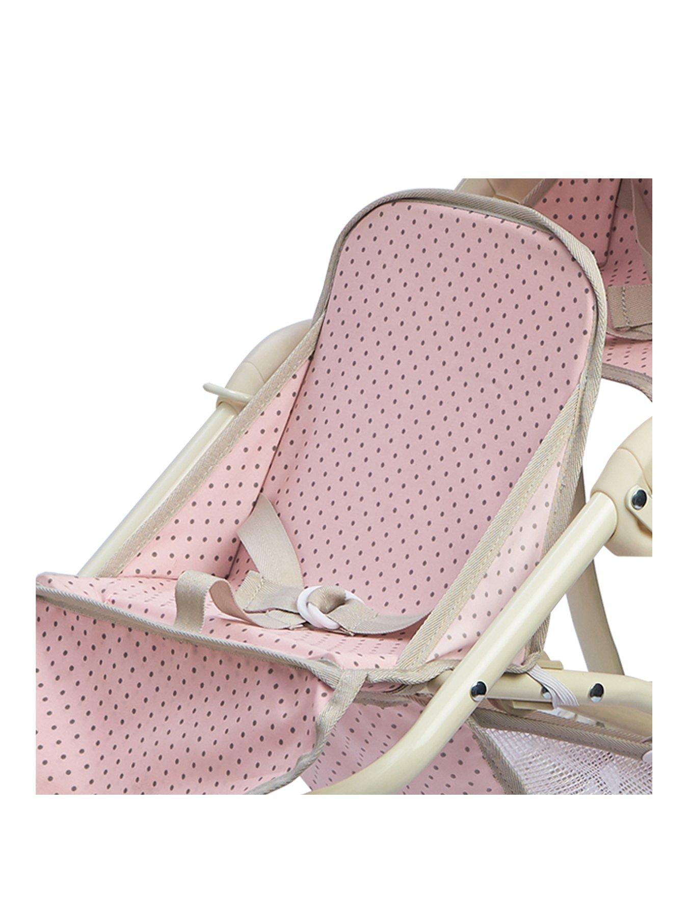 Olivia S Little World Double Twin Baby Doll Pram Stroller Pushchair Pink OL 00004