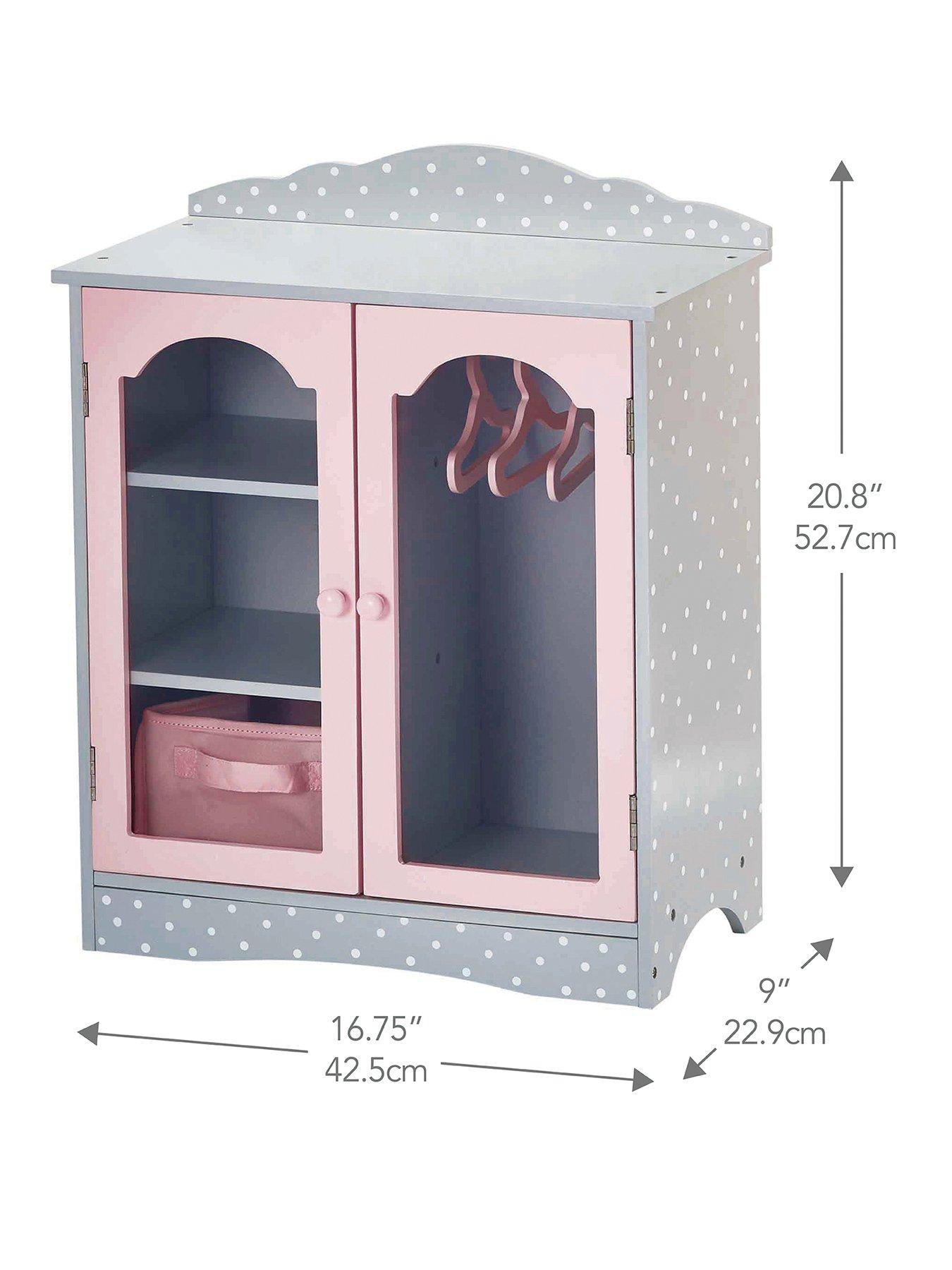 Doll Wardrobe Wooden Doll Furniture Doll Clothes Organizer with 6 Clothes  Hangers Dolls Armoire for Barbie Accessories Toys fits Doll up to 20,  Furniture -  Canada