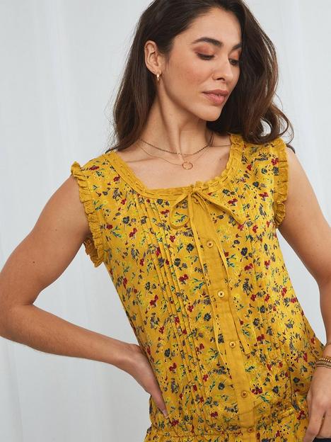 joe-browns-the-millie-ditsy-print-top--yellow