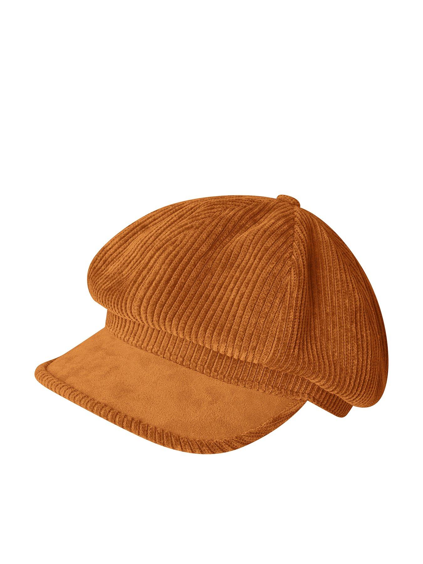 Accessories Vintage Style Cord Baker Boy Hat - Tan