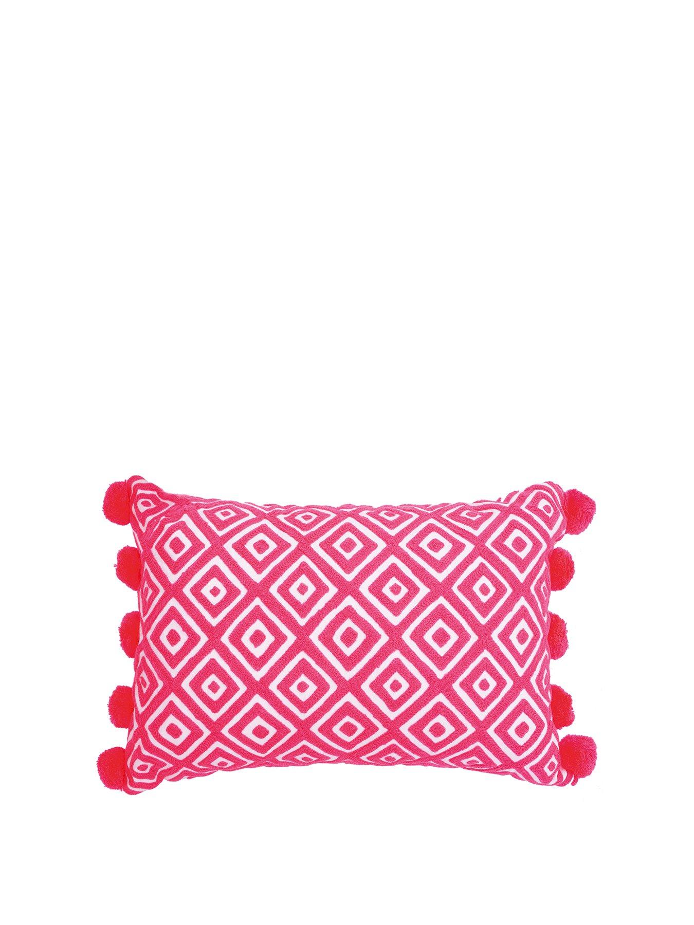 Product photograph of Bombay Duck Kabuki Diamonds Embroidered Cushion from very.co.uk