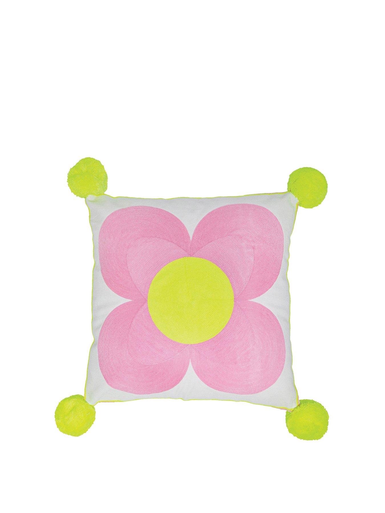 Product photograph of Bombay Duck Jemima Flower Embroidered Cushion from very.co.uk