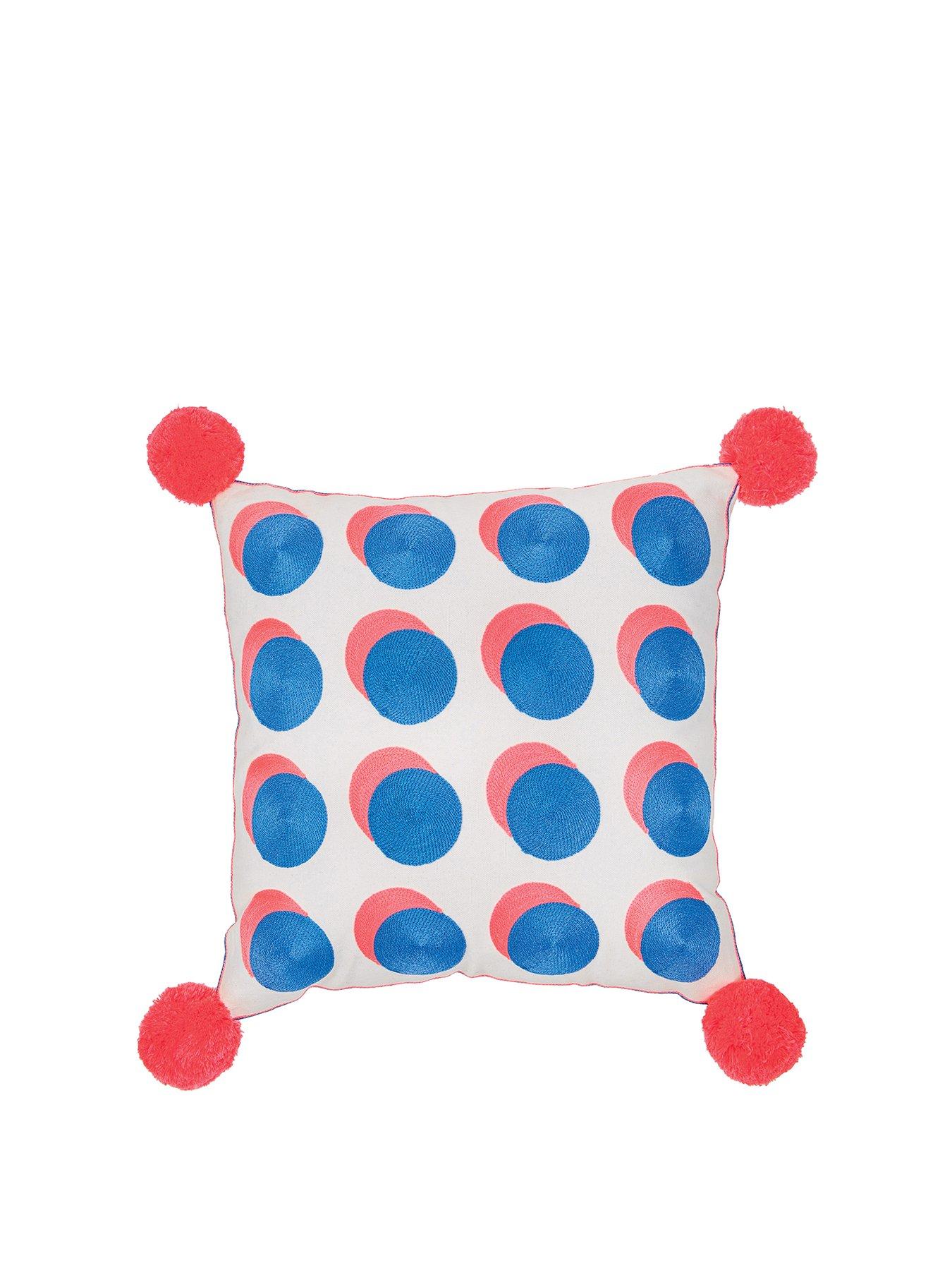 Product photograph of Bombay Duck Letterpop Spots Embroidered Cushion from very.co.uk