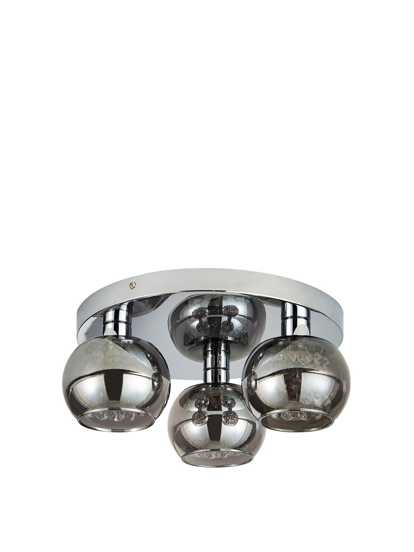 Product photograph of Cloche 3 Light Flush Fitting from very.co.uk
