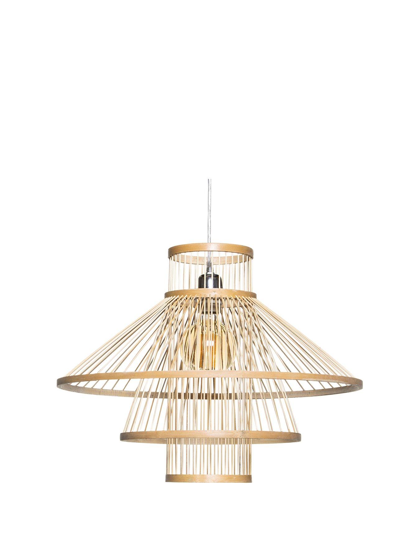 Brandy Bamboo Tiered Easy Fit Pendant 