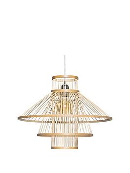 Product photograph of Very Home Brandy Bamboo Tiered Easy Fit Pendant from very.co.uk
