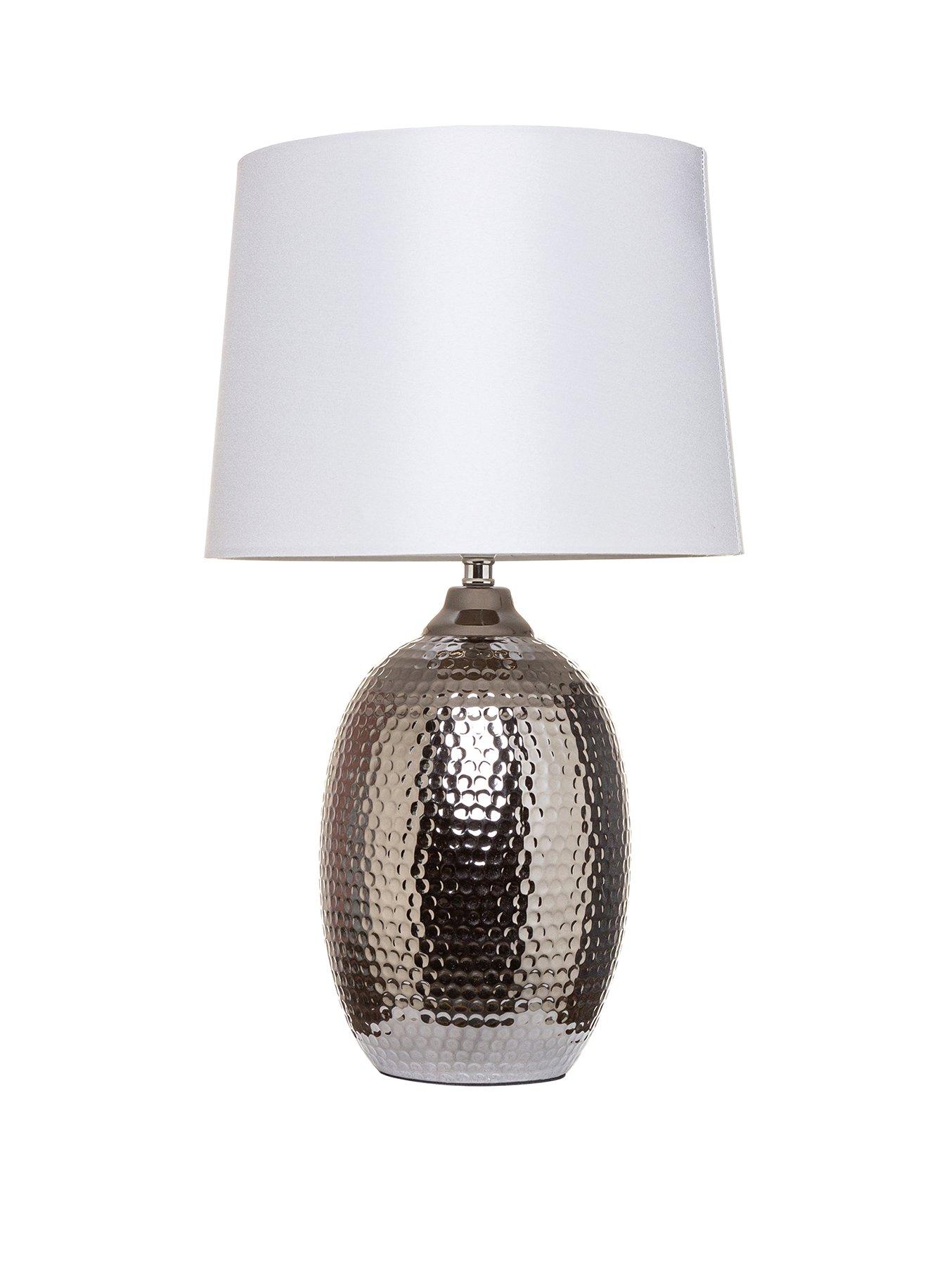 Product photograph of Hammered Metallic Table Lamp from very.co.uk