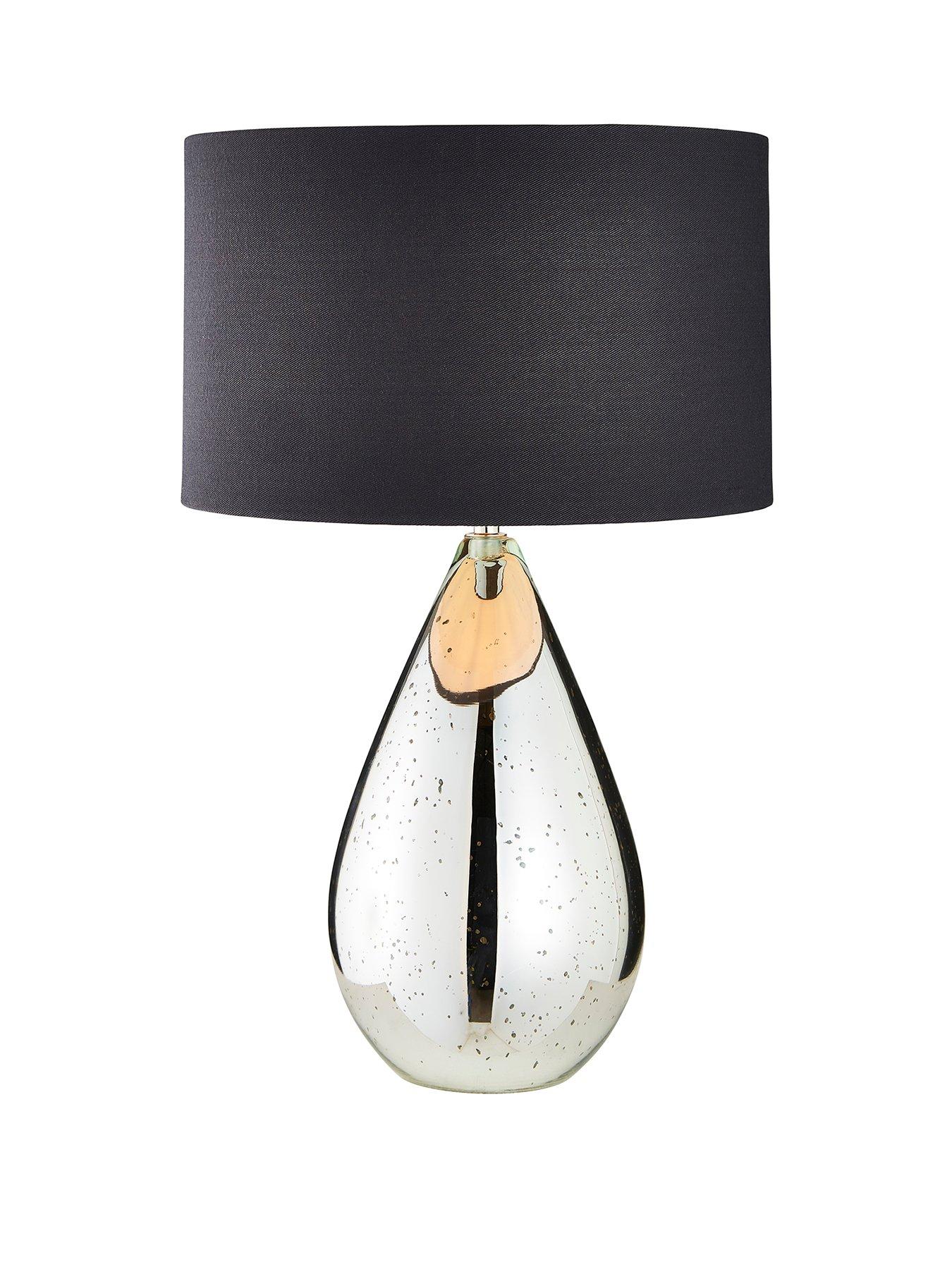 Product photograph of Silver Mercury Glass Table Lamp from very.co.uk